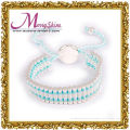 Fashion Adjustable Light Blue Braided Silver Friendship Bracelets / Bangle For Women Ls038